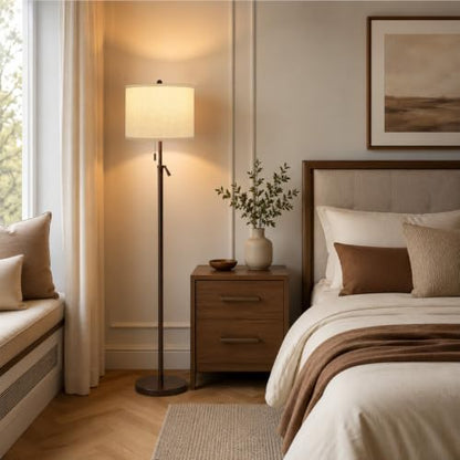 61-69" Adjustable Floor Lamp, Tall Standing Lamp, 3Way Bulb, Pull Chain