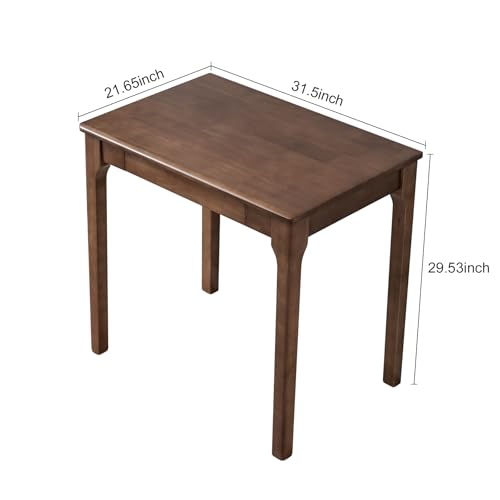 Solid Wood Desk, Gaming Study Home Office Desks for Work, Student PC Desk for Bedroom, Small Computer Desk for Small Spaces, Easy to Assemble (Walnut Color, 31inch) - color: Walnut Color, size: 31inch