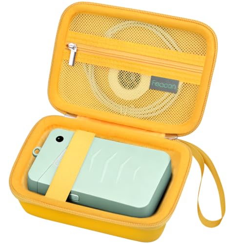 Case for ORGSTA S001 Label Maker Machine, Portable Bluetooth Mini Label Printer Carrying Case, Mini Handheld Thermal Labels Printer Protective Bag, Mesh Pocket for Tapes (case only), Yellow - color: Yellow