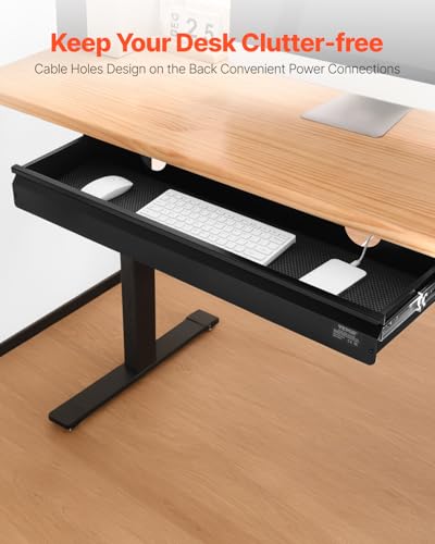 VEVOR Under Desk Drawer Slide Out, 33inch Under Desk Mounted Pull-out Drawer Attachment, Hidden Under Counter Drawers for office Home Sit Stand Workstation, Black - size: 33inch