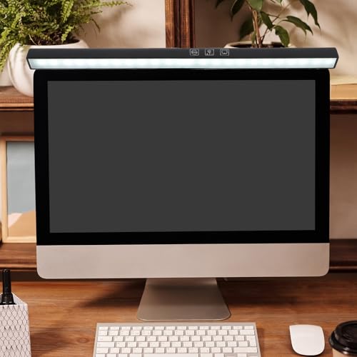 Toddmomy Dimmable Blue Light Filter Monitor Light Bar USB Powered Computer Screen Lamp with Touch Control Eye Protection for Home Office Desktop Use
