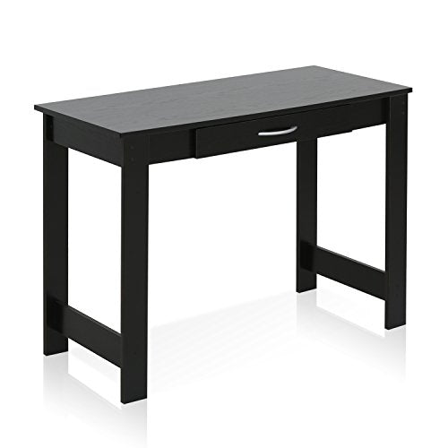 FURINNO Jaya Writing Desk For Residential Use With DrawerBlack, Blackwood, Large - color: Blackwood, size: 39 inches