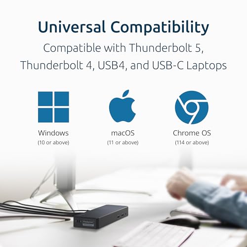 Kensington SD4760P 11-in-1 USB-C Docking Station Triple Monitor DisplayLink Docking Station, 3xHDMI, 100W Charging for Laptop, 6xUSB A, Ethernet, Audio, for Mac and Windows Driver Require K33622NA