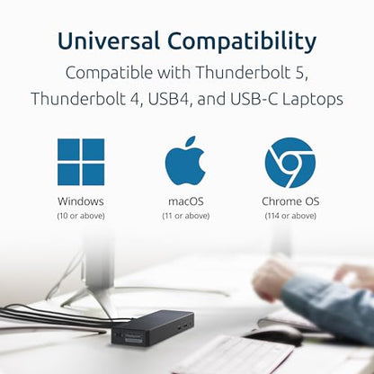 Kensington SD4760P 11-in-1 USB-C Docking Station Triple Monitor DisplayLink Docking Station, 3xHDMI, 100W Charging for Laptop, 6xUSB A, Ethernet, Audio, for Mac and Windows Driver Require K33622NA