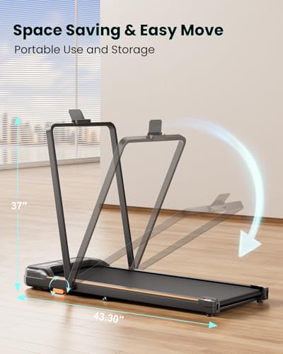 Walking Pad with Handle Bar - 2 in 1 Under Desk Treadmill | 8% Manual Incline, LED Display, 265 LBS Capacity, 2.5HP Compact Treadmills for Home Office - color: Light Black