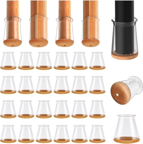 Chair Leg Floor Protectors, (Clear-24, Round-XS) - color: Clear-24, size: Round-XS