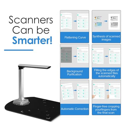 Document Scanner, 13 Million Pixel Document Camera, Portable High Definition Scanner, A4 Scanners for File Card Passport Recognition Scanning, Increase Efficiency