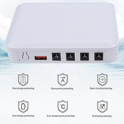 Garosa UPS Battery Backup Power Supply, 6600mAh Portable Uninterruptible DC Power with Battery Level Indicator Smart Protection DC5.5x2.1mm for Home Office Iron US Plug