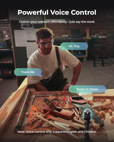 OBSBOT Tiny 3 AI-Powered Spatial Audio 4K Webcam, AI Tracking PTZ Camera