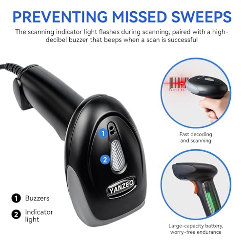 YANZEO USB CCD Barcode Scanner Plug & Play for Office & Warehouse - style: L1100 CCD