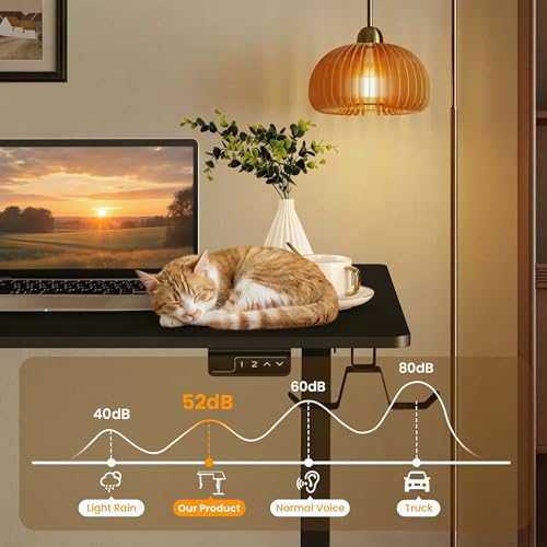 63x55 L Standing Adjustable Desk with 39x18 Mouse Pad, Black | Adjustable Height L Shaped Home Office Gaming Writing Studying Computer Workstation with Hooks - color: Black, size: 63x55in