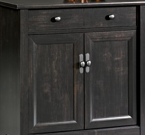 Sauder Edge Water Utility Stand, Versatile Storage Solution, Ideal Home Storage Cabinet - Estate Black Finish - color: Estate Black