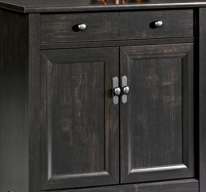 Sauder Edge Water Utility Stand, Versatile Storage Solution, Ideal Home Storage Cabinet - Estate Black Finish - color: Estate Black