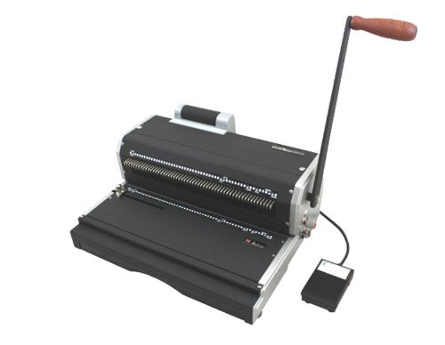 Akiles ACM-ER41+ Model CoilMac-ER Plus Manual Coil Punch with Electric Coil Inserter, Special 4 x 5mm Oval Holes, All 54 Disengageable Pins, Up to 20-Sheet for 20 lbs Paper or 2.6mm for Hardboard | Heavy Duty, Oval Holes, With Electric Inserter