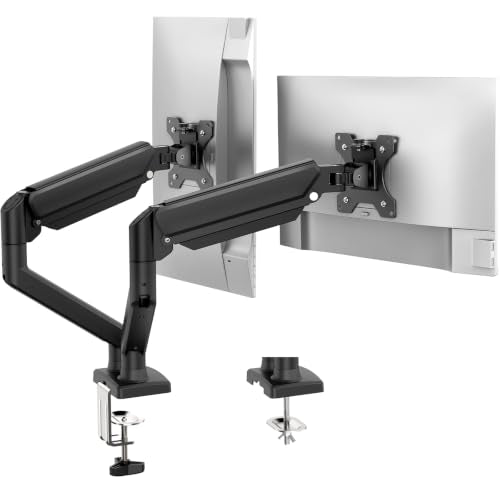 GRIFEMA Gas Spring Monitor Mount for 13-32″, Dual Monitor Arm, Easy Install | Full Motion Adjustable 360° Rotate Swivel Tilt, Up to 19.8 Lbs Each, VESA 75/100mm, Monitor Stand for Home Office Gaming Desk - size: Dual Arm