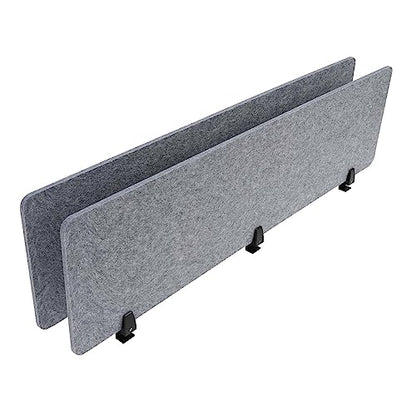 Noise Reducing Partition, Clamp-On Acoustic Desk Divider Mounted Privacy Panel 5.5 Lbs, Reduce Noise Visual Distractions, E1 Polyester Fiber 60" W*16”h*2 - color: Grey