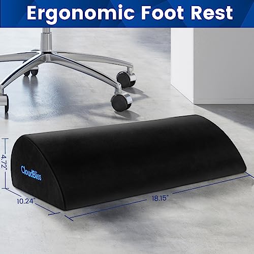 Foot Rest for Under Desk at Work, Foot Stool for Office, Black, Long - color: Black, size: X-Large