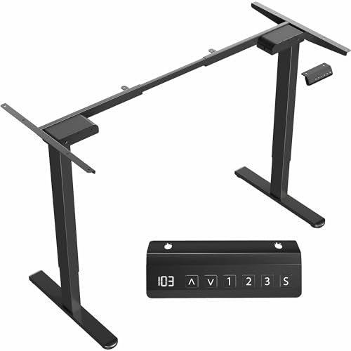 VIVO Electric Dual Motor Standing Desk Frame for 41 to 81 inch Table Tops, Frame Only, Ergonomic Standing Height Adjustable Base with Push Button Memory Controller, Black, DESK-V122EB - color: Black