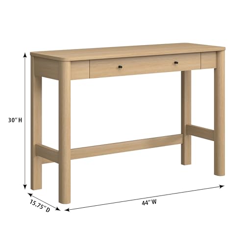 Walker Edison Penelope Modern Writing Desk with Drawer Storage, 44 Inch, Coastal Oak - color: Coastal Oak