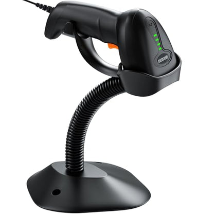 USB 1D Barcode Scanner with Stand Handheld Wired Laser Barcode Reader Scanner with Gooseneck Stand and Cable Twilight Blac - color: 1D Wired Barcode Scanner with Stand
