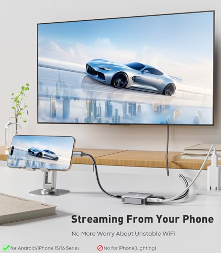 UANTIN USB C to HDMI 2.1 Adapter with 100W USBC Charging Port, Supports [8K, 4K@120Hz/60Hz HDR], 48Gbps Thunderbolt to HDMI Adapter Compatible for Laptop, iPhone 15/16, Switch 1/2, Steam Deck - size: 5.9inch