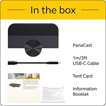 Jabra Panacast 4k Camera - Intelligent 180° Panoramic 4K Huddle Room Video Camera (Renewed)