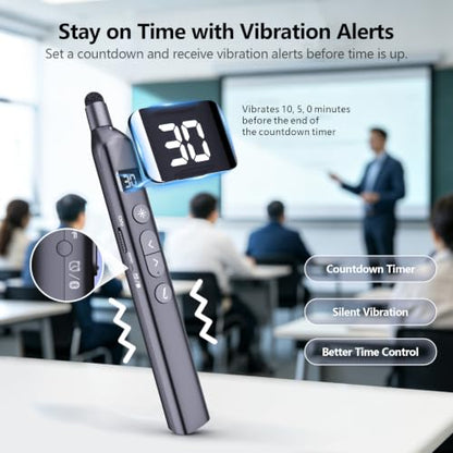 Norwii N21 Bluetooth Presentation Clicker with Telescopic Teaching Pointer - color: Black - Green Pointer