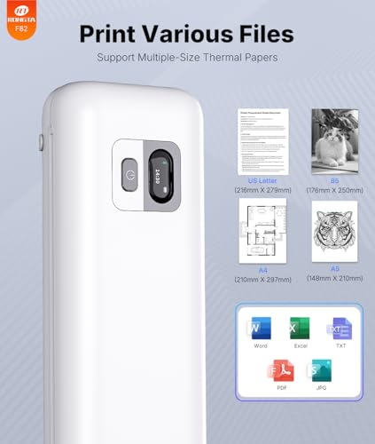 Rongta Portable Printer Wireless for Travel - color: White