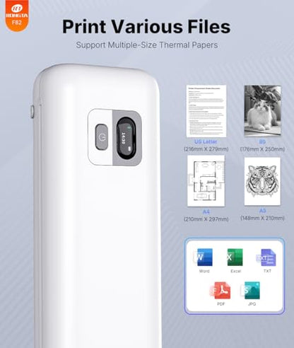 Rongta Portable Printer Wireless for Travel - color: White