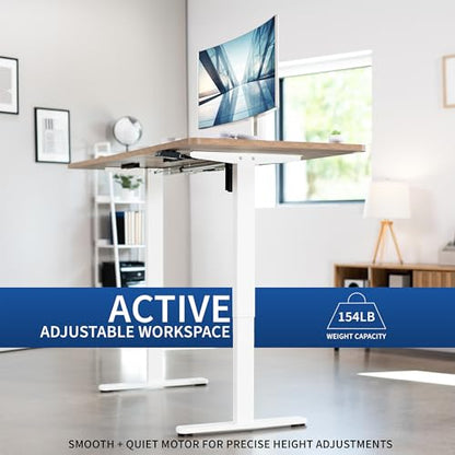 VIVO Dark Walnut 71 x 30 in Standing Desk, DESK-KIT-0W7D - color: Dark Walnut Top / White Frame, size: 71 x 30 inch