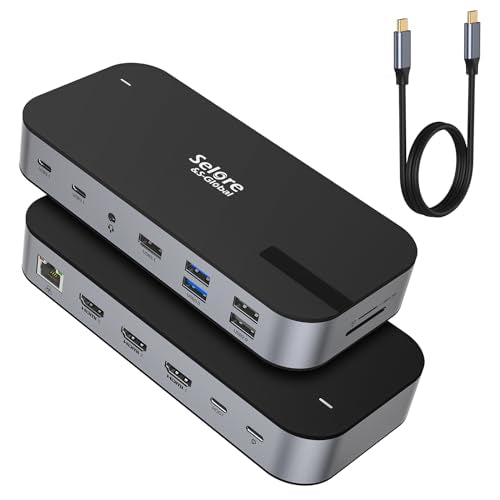 Selore 3 HDMI Docking Station Triple Monitor Docking Station 3 Monitors