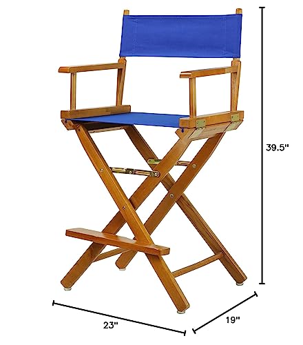 Casual Home 24" Director's Chair Honey Oak Frame-Royal Blue Canvas - color: Honey Oak Frame/Royal Blue Canvas, size: 24" - Counter Height, style: Honey Oak Frame