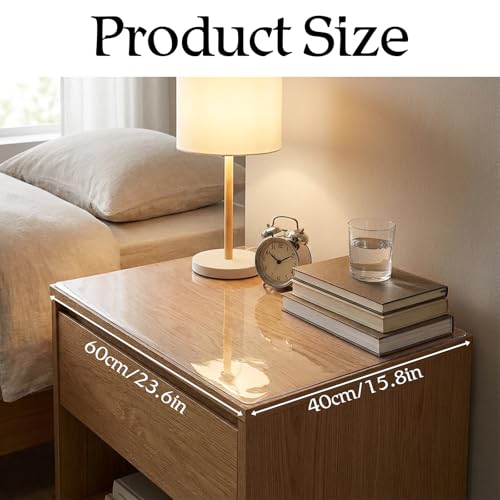 6 Pcs Nightstand Protector, Plastic Bedside Table Covers 15.8 x 23.6 Inch 1.5 mm Thick PVC Clear Table Cover Protector Coffee Tables Cover Multipurpose Clear Desk Mat Rectangle for Nightstand