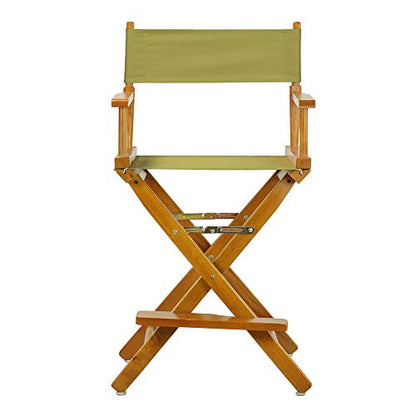 Casual Home 24" Director's Chair Honey Oak Frame-Olive Canvas - color: Honey Oak Frame/Olive Canvas, size: 24" - Counter Height, style: Honey Oak Frame