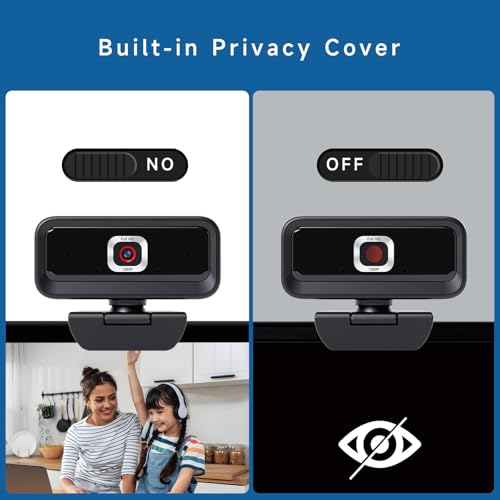 Webcam for PC, Computer Camera for Desktop, 1080P Webcam with Tripod,USB Web Cam, 2 Noise Reduction Mics, Built-in Privacy Cover,Plug&Play - style: 1080P Ultimate Cost Effective