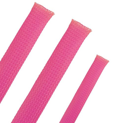 25ft PET Expandable Braided Cable Sleeve 1/4inch(6mm) Pet Braided Cable Sleeve for Audio Video Device Wire Automotive Wire (Pink) - color: Pink, size: 6mm"(1/4 inch)