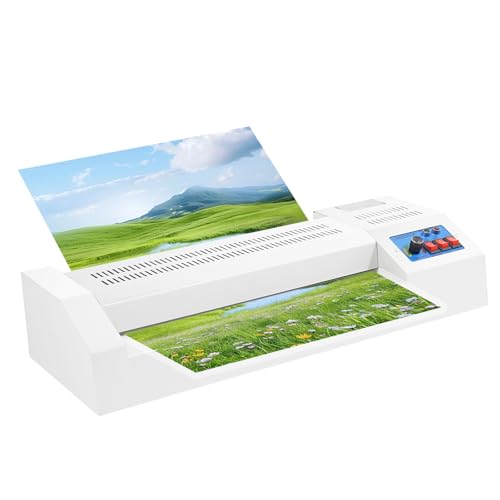 12.6 Inch Laminator Machine Warm Up Cold Thermal Lamination Machine for A3/A4 Paper, 110V 600W Electric Thermal Laminator No Bubbles Laminating Machine for Office Home