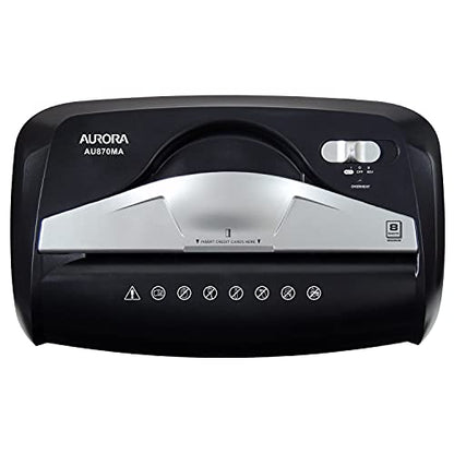 Aurora AU870MA High-Security 8-Sheet Micro-Cut Paper Credit Card Shredder Black - size: 8-Sheet MicroCut