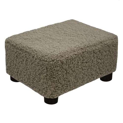 CAROLMADE Small Foot Stool Ottoman Footstool with Legs Under Desk Footrest for Living Room Bedroom and Office, Soft Coffee - color: Soft Coffee, size: 11"d X 15.4"w X 8.3"h