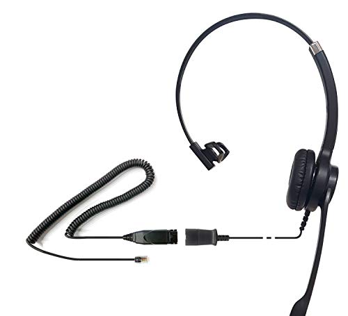 IPD IPH-250 Phone Headset with Noise Cancelling Microphone for Office and Call Center-Compatible with Avaya 1608 1616 9601 9608 9611 9611G 9620 9621 9630 9631 9640 9641 9650 9670 J139 J159 J169 J179 - color: 250-BL-LEAT