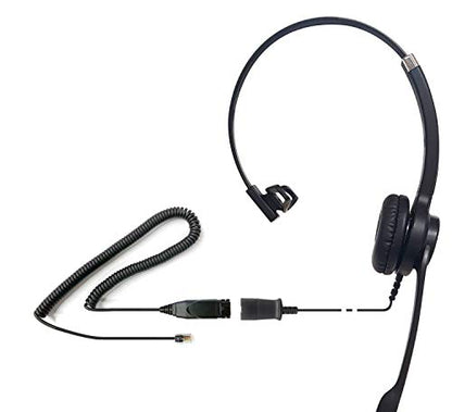 IPD IPH-255 Phone Headset with Noise Cancelling Microphone for Office and Call Center-Compatible with Avaya 1608 1616 9601 9608 9611 9611G 9620 9621 9630 9631 9640 9641 9650 9670 J139 J159 J169 J179 - color: 255-BL-LEAT