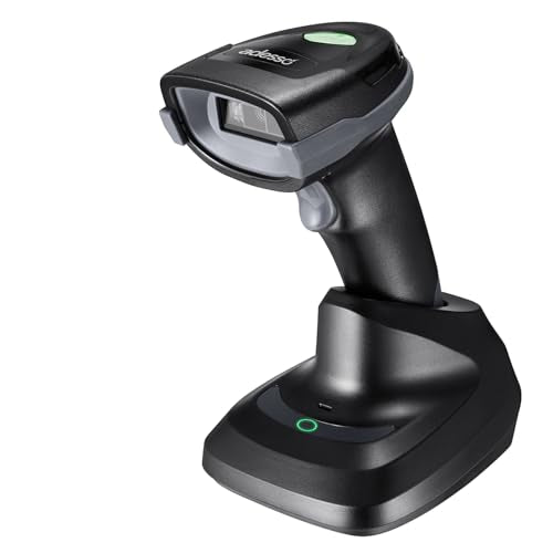 Adesso NuScan 3000 Wireless 2D Barcode Scanner, 3-Mode | Bluetooth/2.4GHz/USB, Handheld CMOS, with Charging Cradle, 12-inch Scan Depth, Made in Taiwan