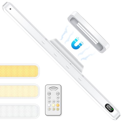 WILLED 5W Led Light Bar with Remote Control, 2500mah Eye-Friendly Vanity Lights Stick On, 3 Color Temperatures Mirror Lights, Button Control Magnetic Light Bar for Cabinet,Closet,Bathroom and Desk - color: No Motion Sensor