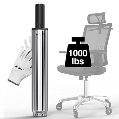 HOSALI Office Chair Cylinder Replacement, Heavy-Duty Office Chair Replacement Parts Gas Lift Cylinder, Highest End Class 4 Hydraulic Pneumatic Shock Piston, Universal Size Fits Most Chairs - size: 5.5-silver