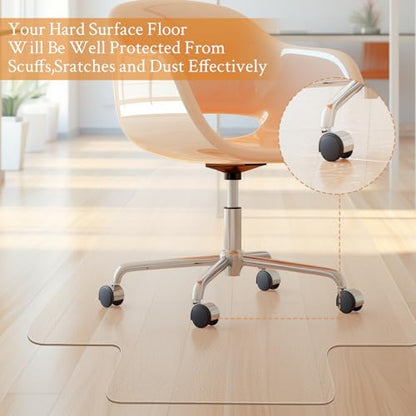 KMAT Office Chair Mat,Easy Glide Hard Wood Tile Floor Mats,Chair Mat for Home Office Rolling Chair,Heavy Duty Floor Protector -36"x48" with Lip - size: 36"x48", style: Hard Floor Mat With Lip