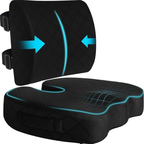 Back&Seat Cushion,Chair Cushions,Lumbar Back Support Pillow,Black/X-Large - color: Black, size: X-Large