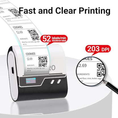 ORGBRO Label Maker Machine, Z3 Barcode Label Printer, 3 Inch Bluetooth Thermal Label Maker for Address, Small Business, Kids School Items, Large Sticker - color: Silver