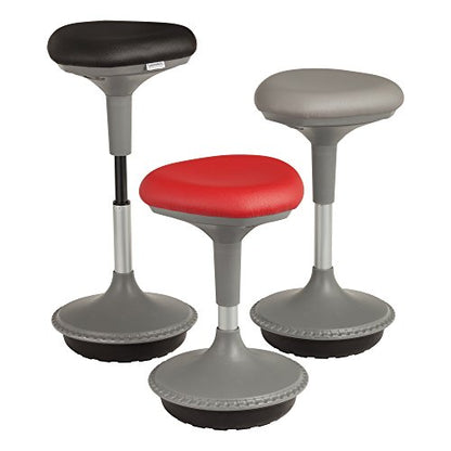 Learniture Adjustable Height Active Learning Stool for Office Desks and Classrooms, Foam-Padded Backless Wobble Stool with Rocking Motion, Gray - color: Grey
