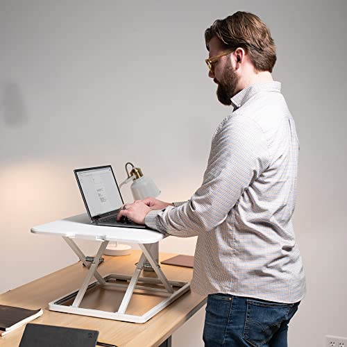 VIVO White 26 in Single Top Standing Desk Converter, DESK-V001JW - color: White, size: 26"