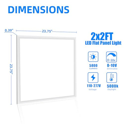 4 Pack 2x2 LED Flat Panel Lights for Drop Ceiling 45W, 5800LM - size: 4pack--2X2FT